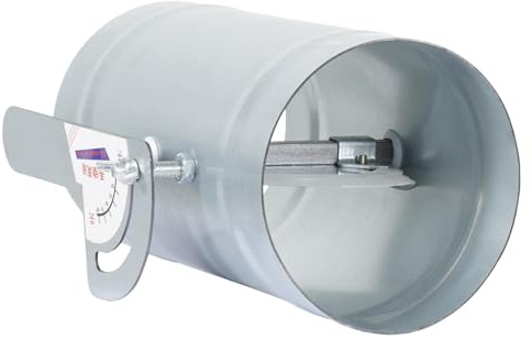 TOP-VIGOR 4 Inch HVAC Duct Manual Volume Damper, Galvanized Iron Airflow Control Backdraft Damper for ACS, Vents, Fans, Extractors, Range Hoods, Heating Systems, and Other HVAC Applications