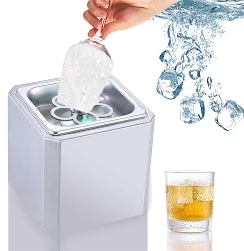 Mini Enfriador De Vidrio, Congelador De Vidrio De Co2, Enfriador De Vasos De Vidrio De Acero Inoxidable Con Luces Led, Taza De Enfriamiento RáPido InstantáNeo -45 ° C En 6 Segundos, Para CóCteles