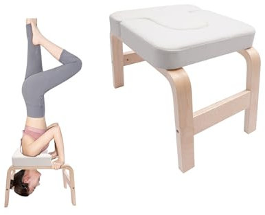 QYEZSOTL Donened - Yoga-Kopfstandbank, zur Entspannung und Stärkung, zur Linderung von Müdigkeit, Gleichgewichtstraining, Tragkraft 200 kg, weiß