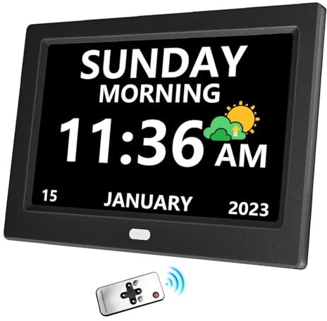 LXBYJKJ Orologio digitale da 10 pollici con giorno e data per anziani Alzheimer demenza orologio sveglia personalizzabile e promemoria medicina 3 modalità di visualizzazione grande carattere sveglia