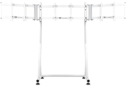 Thermaltake Triple Monitor Stand | Für 3× 32″ Monitore | Stahlkonstruktion | Höhenverstellbar | Weiß
