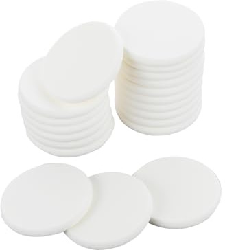 Jeffdad 20 Stück Puderquaste Schwamm, Runder Make up Schwamm Kosmetik Schwämmchen Weiß Gesichts Schwamm für Flüssige Grundierung Foundation Puder Kosmetik Applikatoren(20 Stück Weiß)