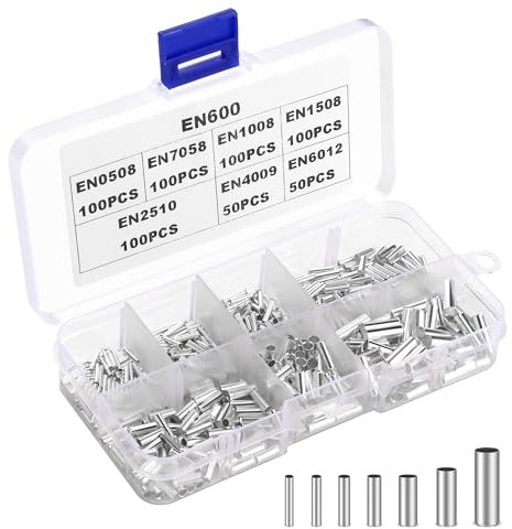 Kit de 600 Connecteurs Non Isolés | Dimensions 0,5/0,75/1,0/1,5/2,5/4,0/6,0 mm² | Terminaux à Crimper pour Câbles Nus | Compatible AWG 22-10 pour Projets Électriques