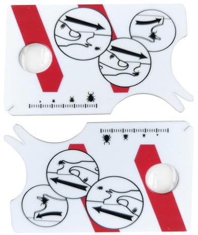 2 Stück Zeckenkarte mit Lupe,Zecken Waagenkarte Mit Lupe, Schnelle Reinigung Von Zecken Zeckenkarte für Menschen Kinder Hunde Katzen,Schnell und sanft Zecken vom Haustier oder Menschen entfernen