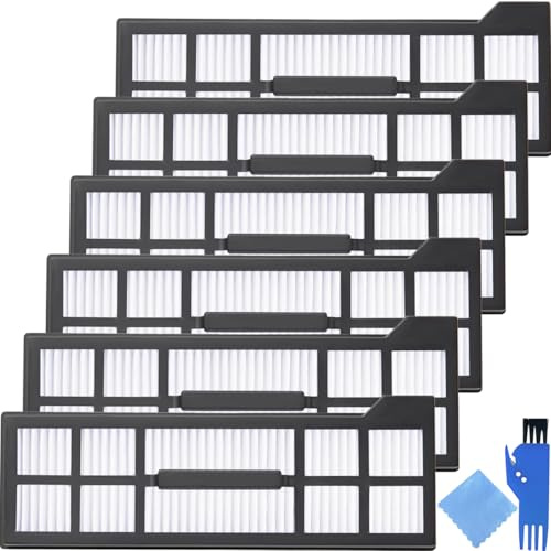 EATBALE 6 Pcs Hepa Filter Replacement Parts for Eufy X10 Pro Omni Robot Vacuum Cleaner Vacuum Filter Hepa Paper Material ABS Shell Washable Reusable Attachment Consumable Accessorie Kit