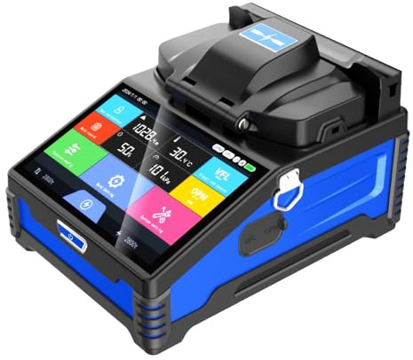 Elfcam - Saldatore Fibra Ottica K7 Pro, Fiber Fusion Splicer, Tipo Allineamento - Cuore a Cuore, con Messa a FTTH Automatica a Sei Motori e Kit Strumenti, per FTTH & FTTx