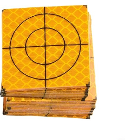 Bebykilemi 100 Stück Acryl Reflektierende Zielscheiben Set für Totalstationen mit 20/30/40/50/60mm Größen für Tunnel, Brücke und Gebäudebau (50x50mm)