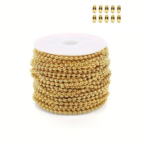 AMENGJ Kugelkette 5 m Lange Metallkugelkette aus roségoldenem Eisen for DIY-Armbänder, Halsketten, Schmuckzubehör, Anhängerketten(4mm)