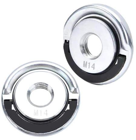 2 Pack M14 Quick Release Nuts for 4.5cm Angle Grinder | Heavy Duty Grinder Locking Flange Nut with Pull Ring, Tool-Free Quick Change Fixing Nut, Easy Disc Replacement, Home Workshop
