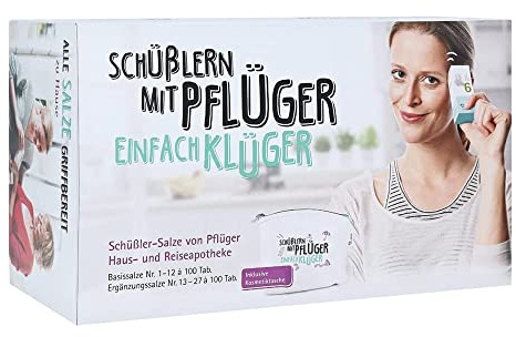 PFLÜGER Schüßler-Salze Nr. 1-27 Komplett-Set, je 100 Tabletten | Alle 27 Schüßler-Salze für Haus- und Reiseapotheke, inklusive Kosmetiktasche, Schüssler Salze, glutenfrei, Arzneimittel