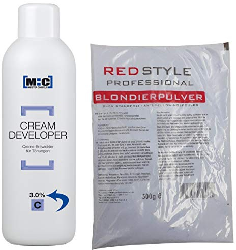M:C MEISTER COIFFEUR [ CREAM DEVELOPER 3% ] - 1000ml + 500g Blondierpulver