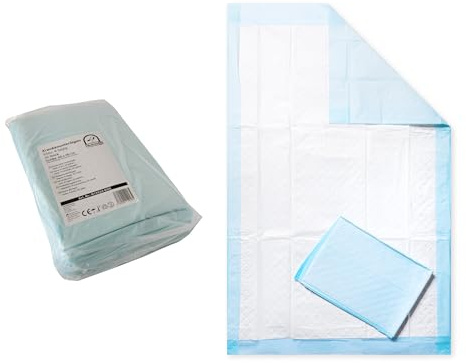 Medi-Inn Krankenunterlagen 60 x 90 cm, 2 x 25 Stück – 4-lagige Einmalunterlagen für Pflege & Inkontinenz