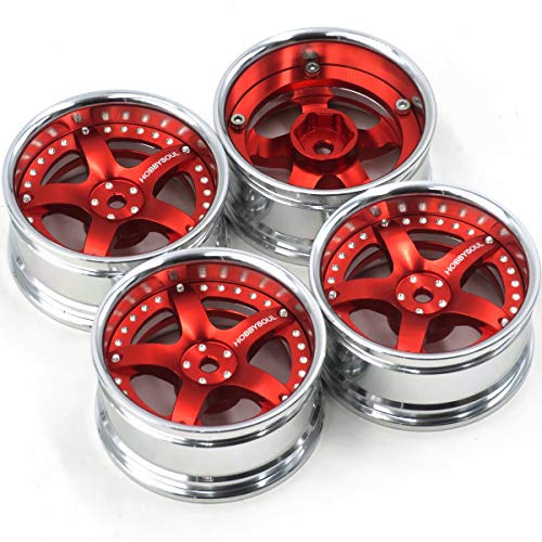 hobbysoul 4 Stück 1/10 Alloy RC Drift On-Road Rad felge Einstellbarer Versatz für Kyosho HPI HSP