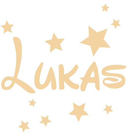 timalo® Wandtattoo mit Namen für Kinder – inkl. Sterne – personalisierbar für Jungen und Mädchen | 73077b-beige-58cm-30sterne