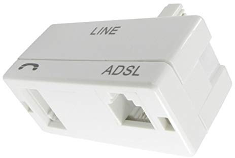 ASNQ ADSL Filter - Microfilter for Phone/Broadband - Plug to RJ11 Connector - Broadband Filter for BT Sky Talktalk - Internet and Telephone Splitter