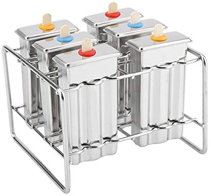 Cafopgrill Kit di stampi per ghiaccioli per gelato in acciaio inossidabile Macchine per ghiaccioli con vassoio per la casa industriale Strumento per creare stampi per gelato fai-da-te(1#)