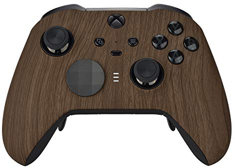 eXtremeRate Carcasa para Xbox One Elite Mando, Accesorios Reemplazables, Funda Protectora Placa Frontal con Anillos de Joystick para Xbox One Elite Series 2 Modelo 1797 - Grano de Madera