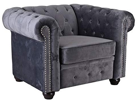 Chesterfield Fha073 Palazzo - Poltrona da club da uomo, con schienale imbottito, con bottoni, stile antico