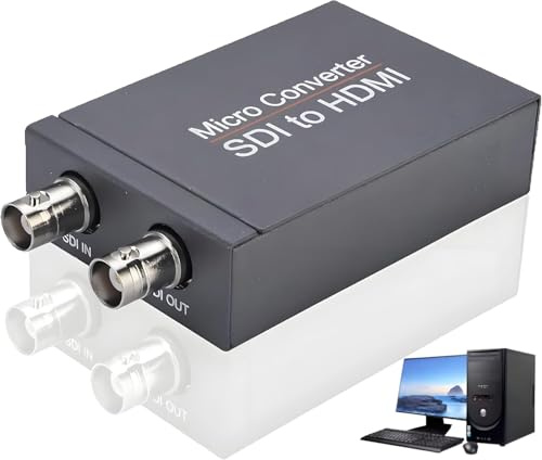Queen.Y SDI-zu-HDMI-Konverter 3G, 1080p mit SDI Loop-Out | Schnelle Signalübertragung; SDI-Eingang und HDMI-Ausgang; kompakter Adapter