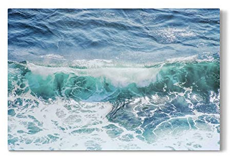 artboxONE Galerie-Print 60x40 cm Natur The Wave blau hochwertiges Acrylglas auf Alu-Dibond Bild - Wandbild von Manjik