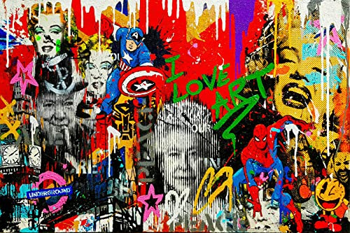 Magic Canvas Art Pop Art Charaktere Leinwandbild 1- teilig Hochwertiger Kunstdruck Wandbilder – B8132, Größe: 60 x 40 cm