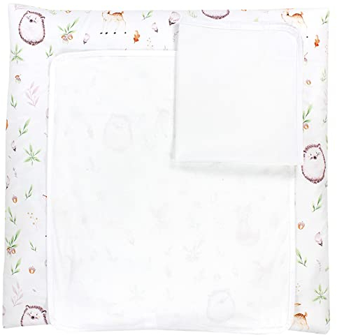 TupTam Baby Wickelauflage inkl. 2 Frotteebezügen ANK019, Farbe: Lichtung/Rehe, Größe: 70 x 50 cm