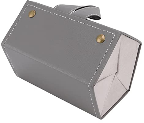CHICIRIS Brillenetui Leder, 5 Steckplätze Brillenbox, Faltbares Brillen Aufbewahrungsbox, Brillen Organizer für Brillen, Schmuck, Ohrringen, Halsketten (Grau)