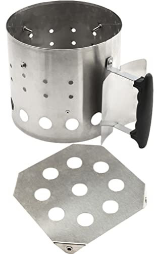 Yardwe 1 Juego Recipiente para Quemadores De Jardín Arrancadores De Fuego para Parrilla Fuego De Carbón Arrancador De Leña Herramienta De Encendido Carbón De Bambú Acero Inoxidable