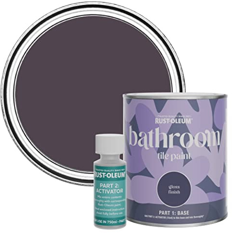 Rust-Oleum Purple Water-Resistant Bathroom Tile Paint in Gloss Finish - Grape Soda 750ml