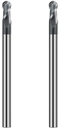 CREEYA Fresa de Punta Redonda de Metal Duro 5mm, 2 Dientes/2 Flautas CNC, HRC 55, Negro AlTiN Revestimiento, Para Acero Metal Madera Plásticos
