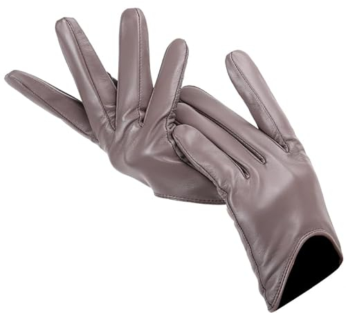 Yeuyyben Modische Schaffell-Damenhandschuhe. Fahren Sie Damen-Lederhandschuhe. Dünne Handschuhe Halten Warme Damen-Winterhandschuhe