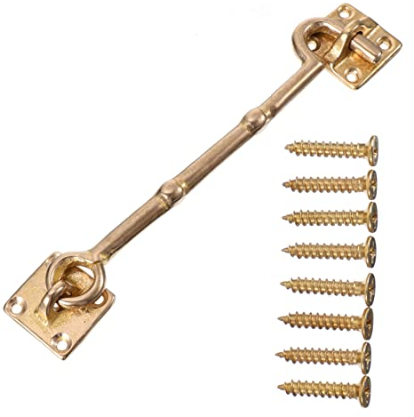 Angoily Kupfer Fenster Haspenhaken Messing 18,5cm Winddichter Fensterhaken Schiebefenster Retro Tür Und Fensterschnalle Mit Schrauben Antik Chinesischer Stil