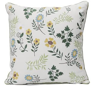 ILOVEHOME Juego de 2 Funda de Cojín 45x45cm - Fundas de Cojines Bordado con Cremallera Cubierta Modernas y Decorativas para Sofá, Coche, Cama, Sillas, Oficina (Bordado Verde, 45x45cm)