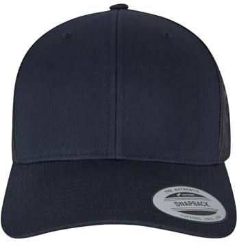 Flexfit Unisex retro truckerkeps färgad frontkeps, dam och herr, finns i 7 färger, en storlek, mörk marinblå, one size