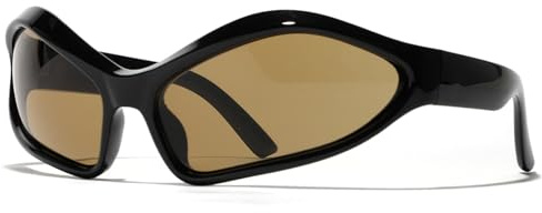 SHEEN KELLY Y2K Wrap Around Sunglasses for Women Men Trendy Square Futuristic Fashion Frame Alien Shades