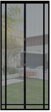 Sekey Fliegengitter Balkontür zuschneidbar – Magnet & selbstklebend, ohne Bohren | Insektenschutzvorhang für Balkon-, Terrassen- und Zimmertüren, 140x220 cm, Schwarz