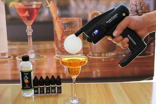 Cocktail | Aroma Smoke Bubble Gun | Vapor Blaster Cocktail Bubble Smoke Gun | Enthält 5 Aromaöl und Blasen | Essen und Getränke, Bar/Restaurant/Home Dinner, Bourbon, Geschenke für Vater/Ehemann