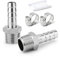 ERGAOBOY 2 piezas de acero inoxidable 304 12mm OD Barb a 1/2 BSP barb de manguera macho, el agua de compresión de accesorios, industrial