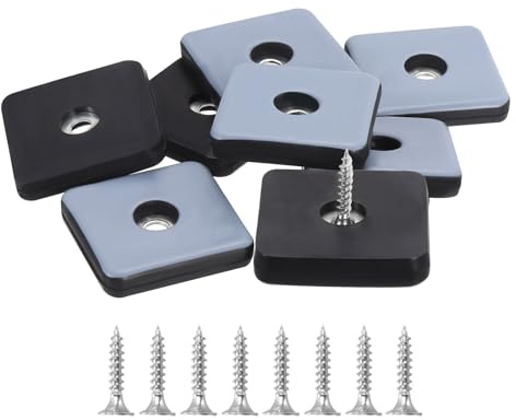 sourcing map Möbelgleiter, 40 x 40 mm, PTFE, quadratische Möbelgleiter zum Anschrauben, Stuhlbein-Bodenschoner für Teppiche, Hartholzböden, Blau, 8 Stück