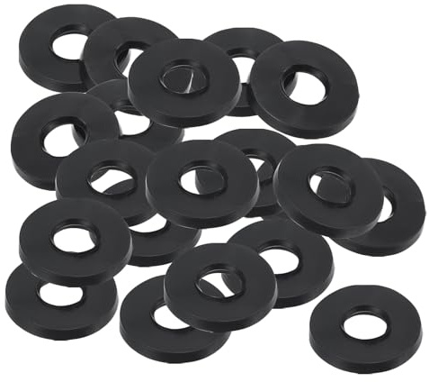 PATIKIL Arandela Plana de Goma M8, 20 Pcs, 8 mm de Diámetro Interior, 21 mm de Diámetro Exterior, 2 mm de Grosor, Junta Espaciadora de Sellado para Grifo, Tubo de Agua, Negro