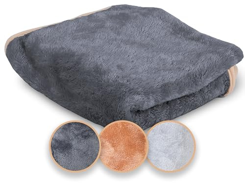 Belune Hundedecke Deluxe - flauschig, waschbar (Dunkelgrau, S (80x53cm))