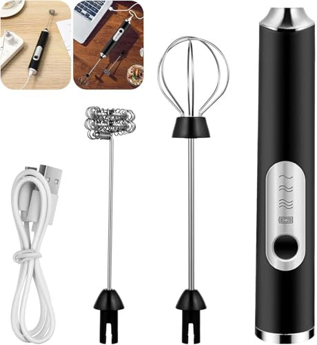 PQETBV Espumador de Leche Electrico, Mini Espumador de Leche Eléctrico Portátil, Espumador Leche Electrico con Batidor, Milk Frother Electric para Lattes, Capuchino, Matcha