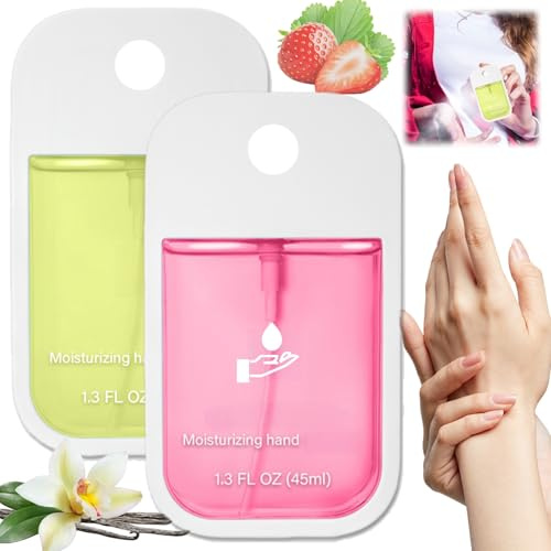 Mist Hydrating Hand Sanit-izer Spray,Mini Hydrating Hand Sanit-iser Spray,Cleanses Your Hands,Portable Travel Size,Ha-nd Sanit-iser Mini,Small Ha-nd Sanit-iser,Hand Sanit-iser,Strawberry+Vanilla