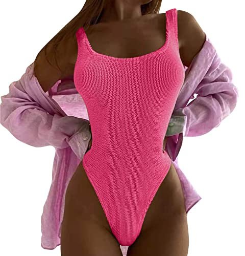Badeanzug sexy, Badeanzug Damen Push Up Sexy Bauchweg Schwimmanzug Bademode Sport Swimsuit Strandmode Große Größe Einteilige Sommer One Piece Retro Tankini Badebekleidung