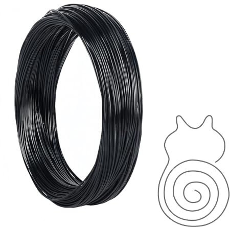 1mm Alambre de Aluminio, 30m Alambre Manualidades Alambre de Metal para Manualidades, Escultura, Armadura, Joyería, Negro