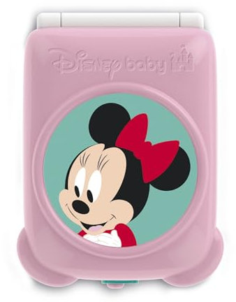 Clementoni Disney Baby - Minnie Flip Phone, Telefono Bambini 9-36 Mesi, Centro attività con 4 Tasti per Stimolare Il Gioco Imitativo con Luci e Suoni, 17515