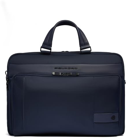 PIQUADRO – Borsa da Lavoro – Porta PC 15,6 - In Pelle e Tessuto – Uomo - Colore Blu