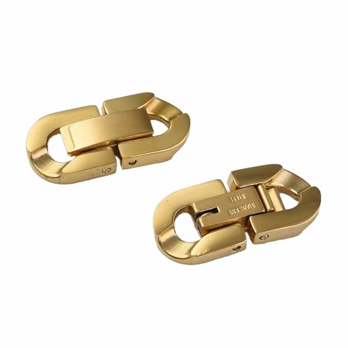 Airssory 5 Sets goldene Faltverschlüsse aus Edelstahl für Halskette, Armband, Verlängerung, kubanische Kettenglieder, Verbindungsverschlüsse für Schmuckherstellung