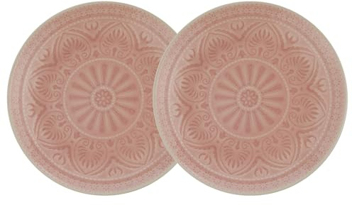 BUTLERS Teller Ø25cm 2er Teller Set SUMATRA Steinzeug Geschirr | Kuchenteller Frühstücksteller Speiseteller Essteller | Exotisch & gemustert | Mikrowellen- & spülmaschinenfest