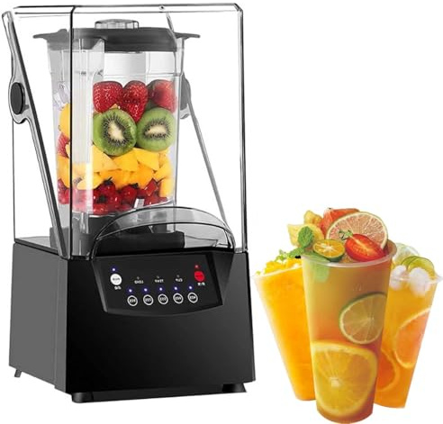CUTANGELAR Frullatore Professionale con Touch Screen da 2200W, Bicchiere da 2L, Cappa insonorizzante, tritaghiaccio da 17000 Giri/min, spremiagrumi da Bar per preparare succhi/frullati/Barrette.